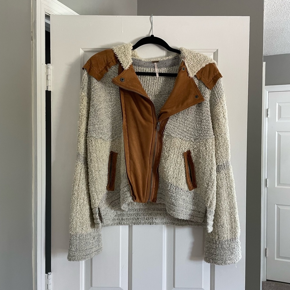 Free people sherpa and suede jacket